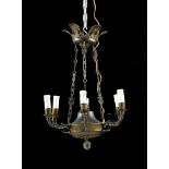 FROM THE DE AMODIO COLLECTION: SMALL CHANDELIER, Restoration, Paris ca. 1815/30. Bronze, burnished