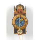 IRON CLOCK WITH MOON PHASE AND FRONT PENDULUM, Germany, 17th century. Closed, rectangular metal case