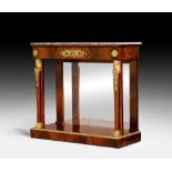 FROM THE DE AMODIO COLLECTION: CONSOLE, 2nd Empire, Paris, end of the 19th century. Mahogany.