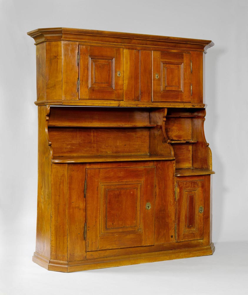 BUFFET WITH COMPARTMENTS, Baroque, Switzerland, end of the 18th century. Cherry wood. Upper and - Image 2 of 2