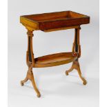 GUERIDON, Restoration, France ca. 1830. Walnut, inlaid with fillets and carved with leaves and