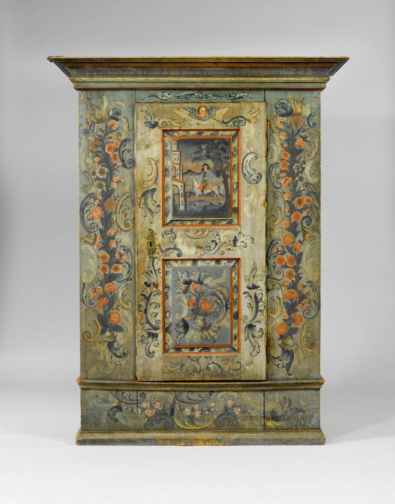 FROM THE DE AMODIO COLLECTION: PAINTED CUPBOARD, Toggenburg, dated 1785 and designated M.