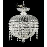 FROM THE DE AMODIO COLLECTION: SMALL CRYSTAL CHANDELIER, Louis Philippe. Cone-shaped, with cut-glass