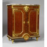 HALF-HEIGHT CABINET, Louis XIV style, France. Rosewood and mahogany inlaid as fillets and