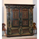 PAINTED CUPBOARD, late Renaissance, Toggenburg, dated 1763 and monogrammed HIWAHH. Pinewood and