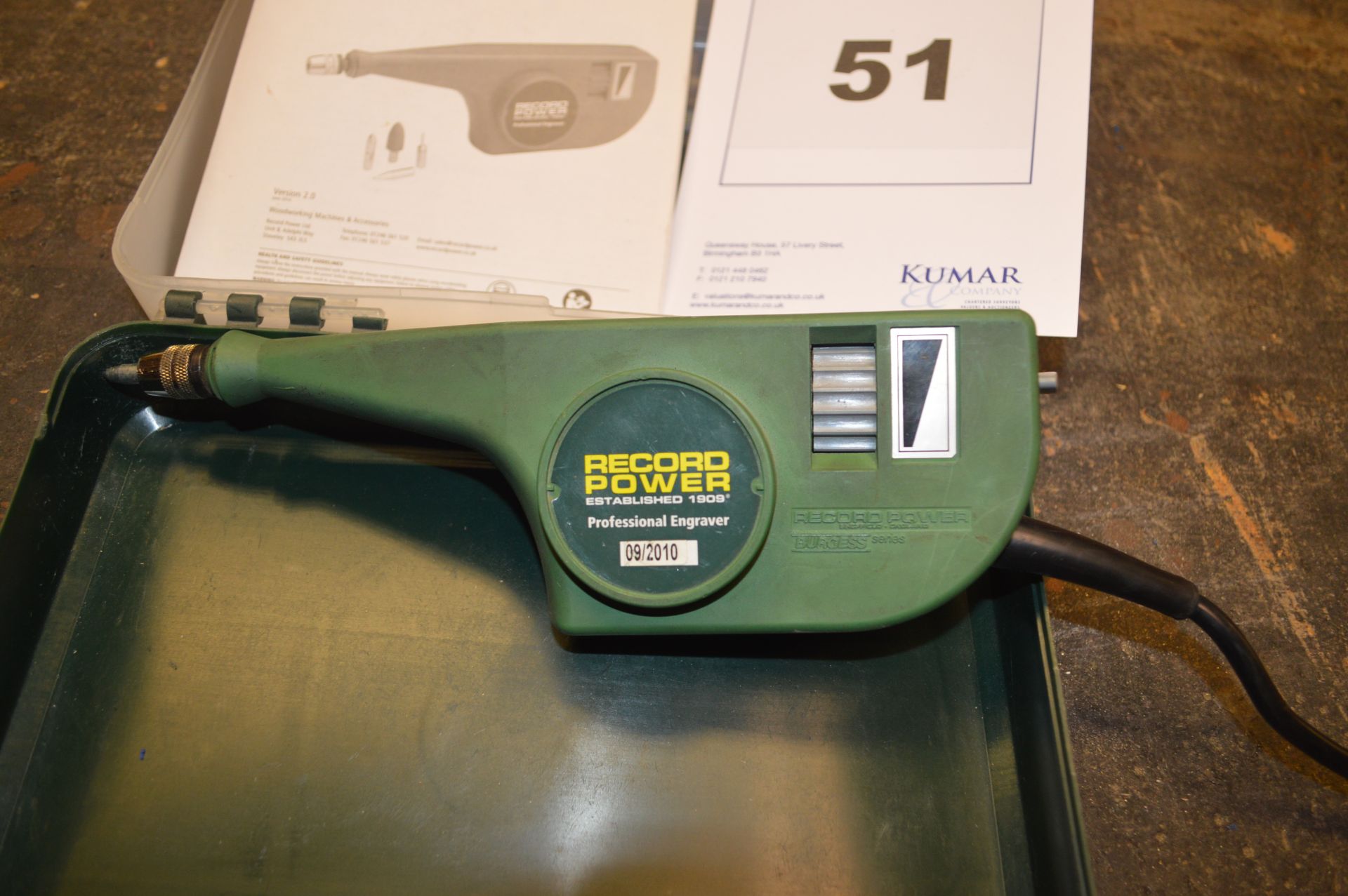 Record Power Professional Engraver 
(09/2010) with Carry Case 
located at Spa Gates Ltd, Blick Road, - Image 2 of 4