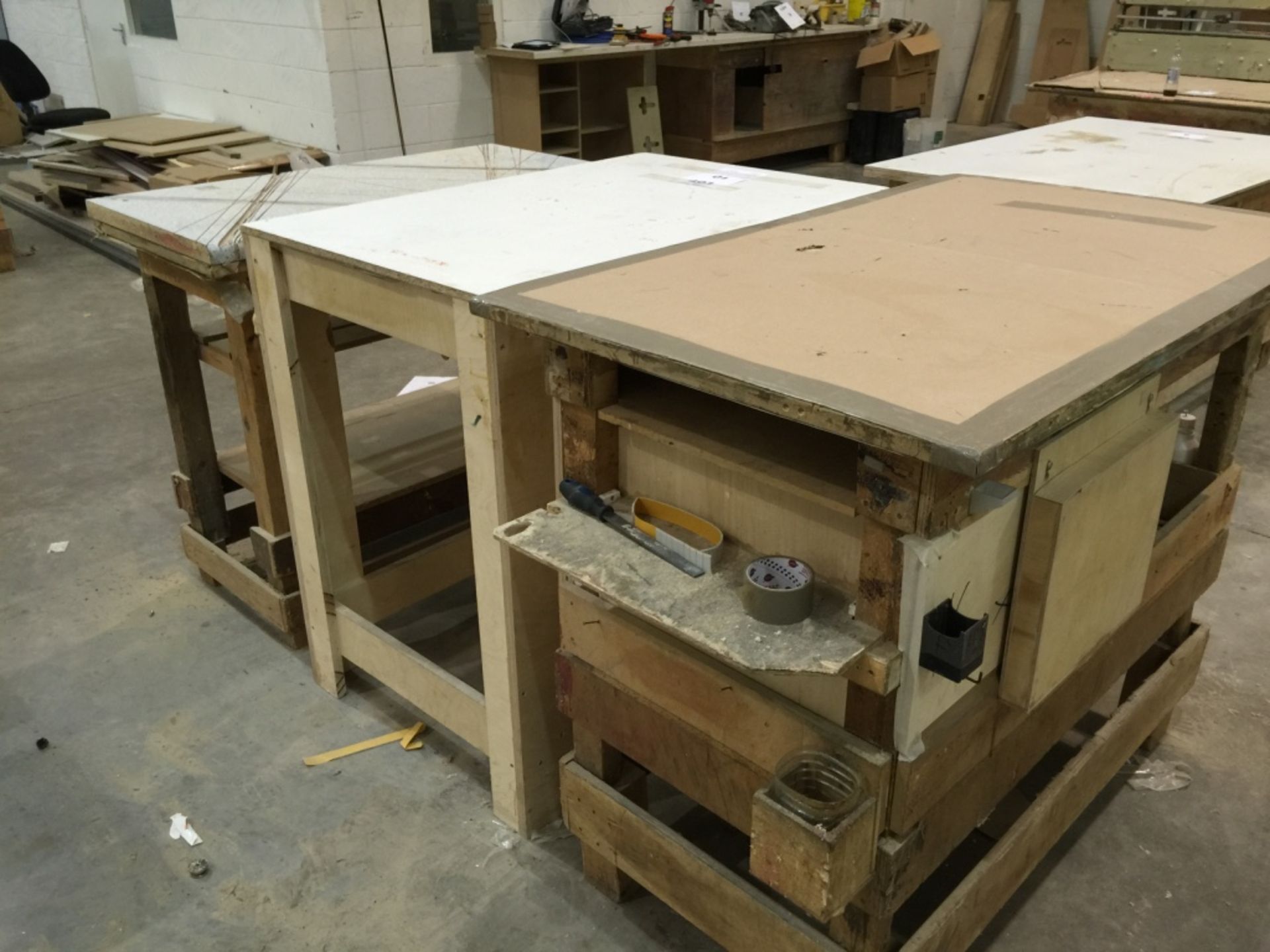 3 Various Woodworking Benches. Approx size 1.3m x - Image 4 of 8