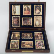12 Miniaturen nach Alten Meistern in Dresden  Crestley Museums-Sammlung. Porzellan polychrom