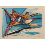 Schedler, Jacques, 1927-1989  "Balletttänzer"   Farblithografie,  Aufl.  347/700,  Re. u. sign. 32,5