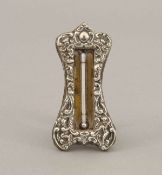 Miniatur-Tischthermometer, Birmingham 1899  Sterling-Silber auf mit Leder bezogenem Korpus.