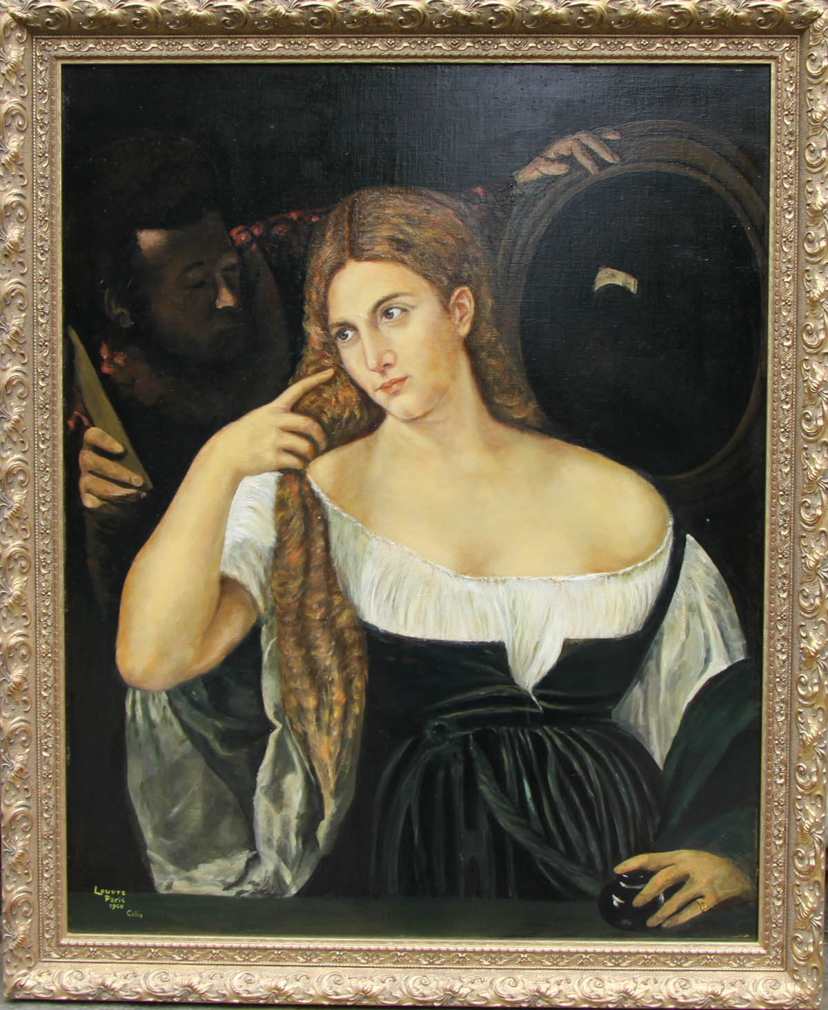 CeLie,   Kopie nach Tizian  "Bildnis einer Frau bei der Toilette". Wahrscheinlich Allegorie auf