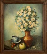 Talisin,  A.  Russischer Maler des 20. Jhs. "Der Sommer". Stillleben mit Margeriten,  Kaffeetasse