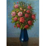 Brukk, H.  Russischer Maler des 20.Jhs.  "Die Blumen". Öl/Lwd. Re.u. sign., dat. 1991. 70 x 49