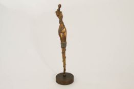 Jovic, Dusanka  Geb. 1944  Jugoslawien. "Gefesselter weiblicher Akt" Bronze. Überlängte weibliche
