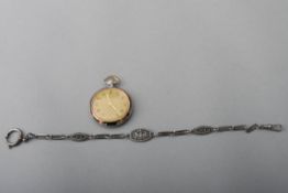 Taschenuhr mit Übergehäuse, Kienzle 1920-30 Silber, teilw.vergoldet, elfenbeinfarbenes Zifferblatt