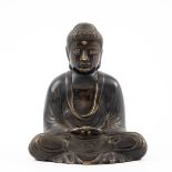 Buddha, Quinlong um 1800 Bronze, dunkel patiniert. Figur des sitzenden meditierenden Buddhas. H.: