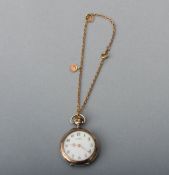 Damentaschenuhr, Union Horlogére um 1900 800er Silber, teils. vergoldet. Deckel guillochiert mit
