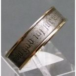 Herrenring
14 kt. Gelbgold Montur, Eisenband, "Gold gab ich fr Eisen", 1914, ca. 
 4 g., RM 63,