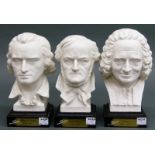 3 Büsten
Bisquitporzellan, Manufaktur Goebel, "Richard Wagner, Friedrich von 
 Schiller,