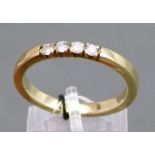 Damenring
14 kt. Gelbgold, 4 Brillanten, zusammen ca. 0,06 ct., ca. 5 gr., RM 63, 
 Mindestpreis: