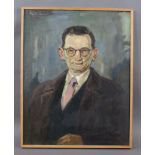 Reserve: 300 EUR        ALFRED GERSTENBRAND (1891-1977) Öl/LWD, Darstellung eines Herrn im Anzug,