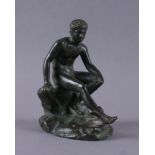 Reserve: 250 EUR        BRONZE MERKUR 19. JH, Skulptur des Gottes Merkur mit attributiven