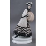 Reserve: 200 EUR        ROSENTHAL DAME MIT MUFF Porzellan Skulptur einer Dame im Winter, unterseitig