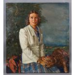 Reserve: 1500 EUR        ALBERT JANESCH (1889-1973) Öl/LWD, Darstellung der Frau des Künstlers mit