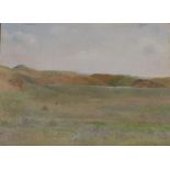 EMILIE MEDIZ-PELIKAN (1861-1908) 1890, Öl/Malkarton, Darstellung von Dünen bei bewölktemHimmel,