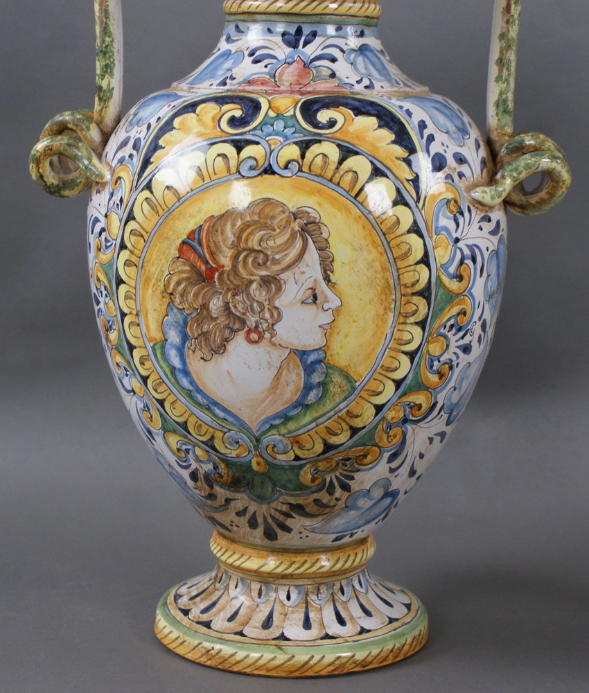 PAAR Amphoren, Keramik, bunt glasiert, min. best., H 56 cm  Mindestpreis: 700 EUR - Image 3 of 11