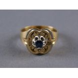 RING 750 Gold mit Saphir, Durchmesser innen 1,8 cm  Mindestpreis: 150 EUR