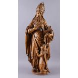 HL. BISCHOF Tirol, um 1700, plastisch in Holz geschnitzt, H 65 cm  Mindestpreis: 1100 EUR