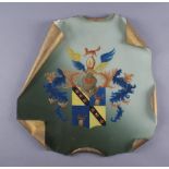WAPPEN 19. JH, Platte aus Blech, mit Füchsen im Wappen, H 38 x B 36 cm  Mindestpreis: 20 EUR