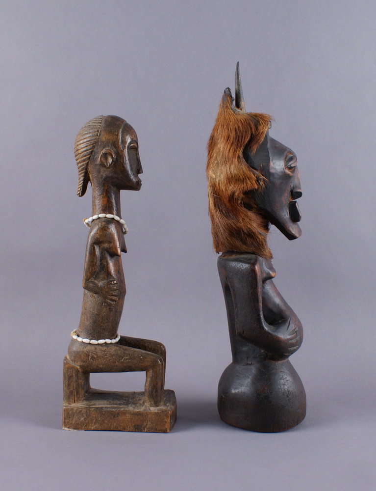 ZWEI FIGUREN Holz geschnitzte afrikanische Figuren, aus einer Privatsammlung ausSüddeutschland, H 35 - Image 6 of 6