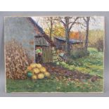 SEPP SCHÖNITZER (1896-1993) Öl/LWD, Darstellung eines Hauses mit herbstlicher Stimmung, imvorderen