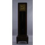 JUGENDSTIL STANDUHR um 1900, Holzgehäuse, zwei Gewichte, rest.-bed., facettiertes Glas,194 x 56 x 30