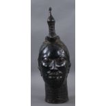 GROSSER BRONZE - KOPF patinierte Bronze, H 53 cm  Mindestpreis: 350 EUR