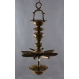 SABBAT - LAMPE 19. JH, Bronzelampe mit Aufhängung, L 50 cm, Durchmesser 26 cm  Mindestpreis: 350