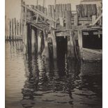 R. L. SleethA Landing Stage Platinum print. 27.8 x 25.1 cm. Photographer's label and 'Pen, Pencil