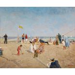 Lucien AdrionDeauville, La Plage Oil on canvas. 60 x 73 cm. Framed. Signed 'Adrion' lower right. -