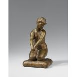 Karl AlbikerKniende auf Polster Bronze. Height 25 cm. Width 13.5 cm. Depth 14.5 cm. Unsigned.  One