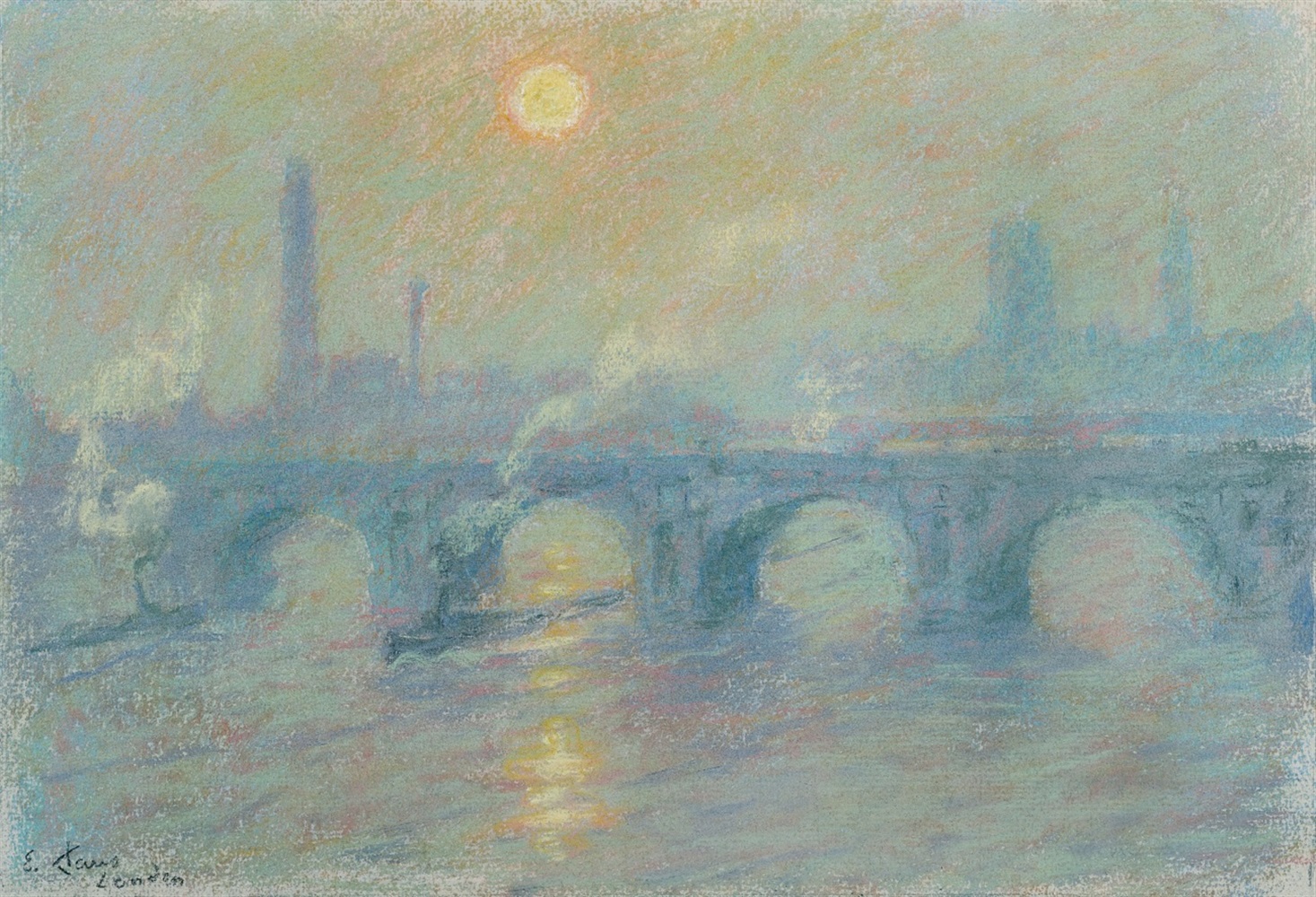 Émile ClausLondon Pastel crayons on ivory-coloured ribbed laid paper. 23,8 x 34,9 cm (depiction