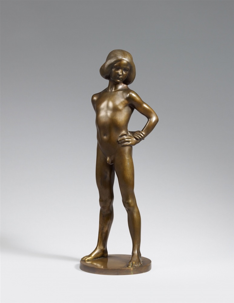 Franz BarwigKnabe Bronze. Height 52.5 cm. Signed 'F. BARWIG' to the back of the plinth. - With an