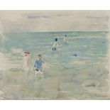 Max LiebermannBadende Kinder im Meer Watercolour over pencil on wove paper. 29.8 x 36.6 cm. Framed