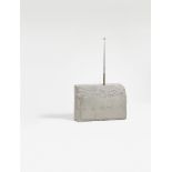 Isa GenzkenUntitled (Weltempfänger) Concrete sculpture. 43 x 36 x 7.5 cm with antenna. Signed and