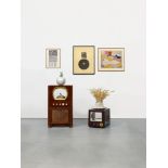 Nam June PaikBeuys Vox  21 partially multipiece works: sculptures, tv housing, tv cabinet, screen,