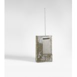 Isa GenzkenUntitled (Weltempfänger) Concrete sculpture. 40 x 24 x 10 cm with antenna. Signed and