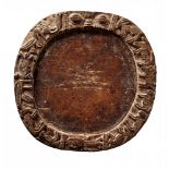 A YORUBA IFA TRAY Opon ifa, of circular form, the border carved in relief with various animals about