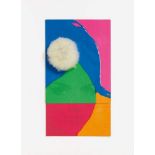 Martial RaysseUntitled Collage: fake fur, colour silkscreen, cardboard. Approx. 30 x 16.5 x 2 cm