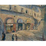 Richard BloosAufgang zum Hradschin, Prag Oil on canvas. 56.3 x 72 cm. Framed. Signed and dated '